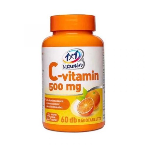 1x1 Vitamin C-vitamin 500 mg narancsízű rágótabletta (60db)