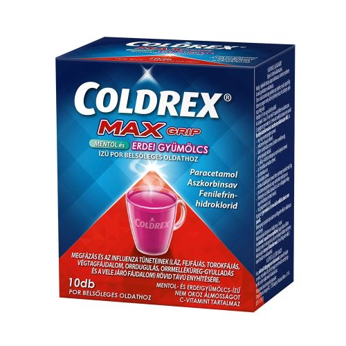 Coldrex MaxGrip mentol és erdei gyümölcs ízű por belsőleges oldathoz (10 db)