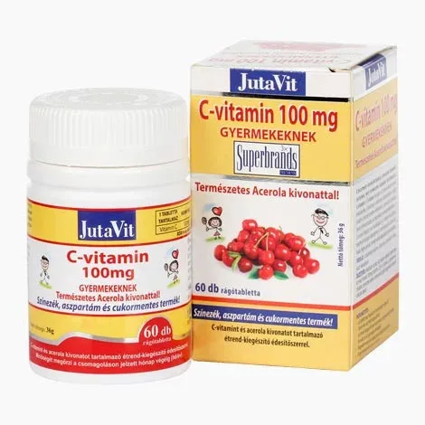 JutaVit C-vitamin 100 mg rágótabletta gyermekeknek acerola kivonattal (60db)