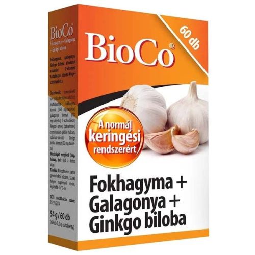 BioCo Fokhagyma-Galagonya-Ginkgo Biloba tabletta (60 db)