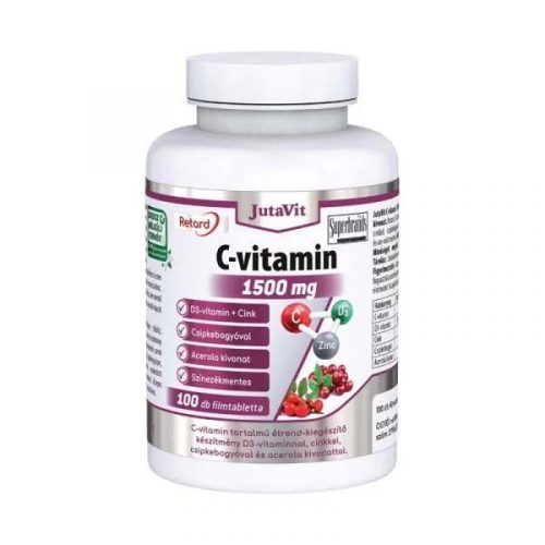 JutaVit C-vitamin 1500 mg acerola-kivonattal és csipkebogyóval (100db)