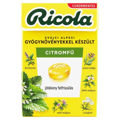 Ricola Citromfű izű svájci gyógynövény cukorka (40 g)