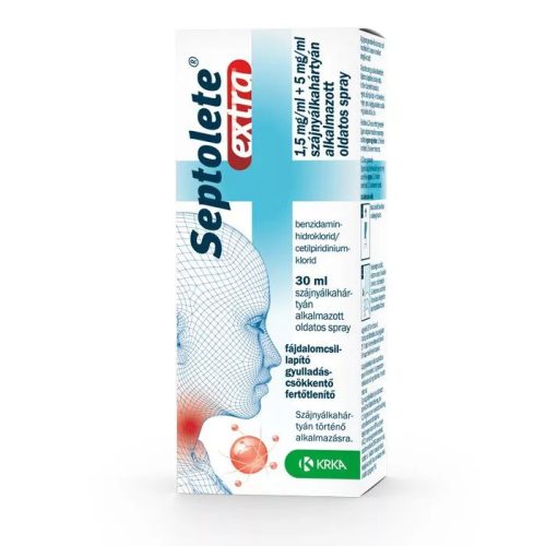 Septolete Extra 1,5 mg/ml+5 mg/ml szájnyálkahártyán alkalmazott oldatos spray (30 ml)