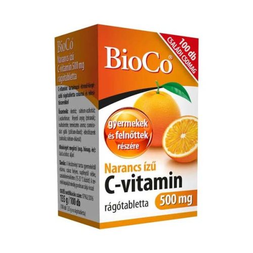 C Vitamin rágótabletta 500 mg narancs ízű - Bioco (100 db)