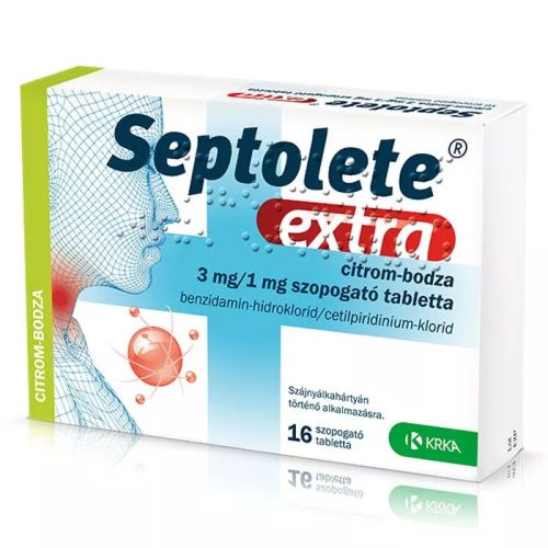 Septolete Extra 3mg/1mg szopogató tabletta Citrom-Bodza (16 db)