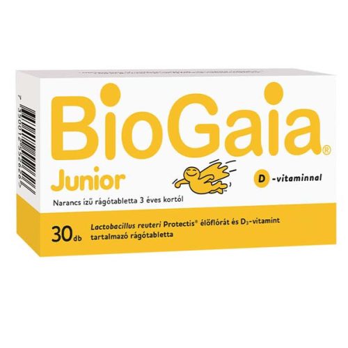 BioGaia Junior + D-vitamin rágótabletta narancs ízű (30 db)