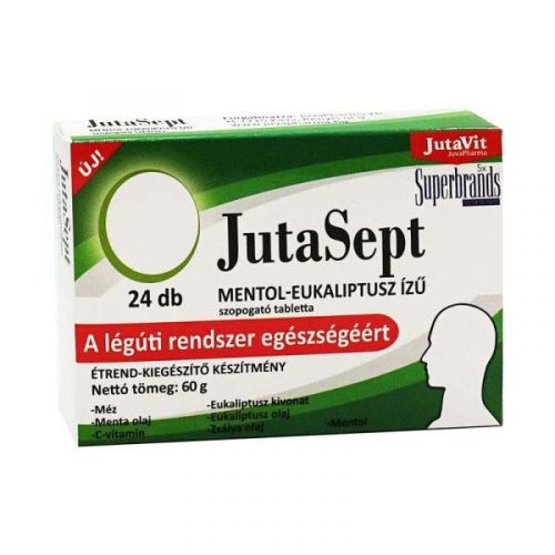 Jutavit Jutasept mentol-eukaliptusz ízű szopogató tabletta (24db)
