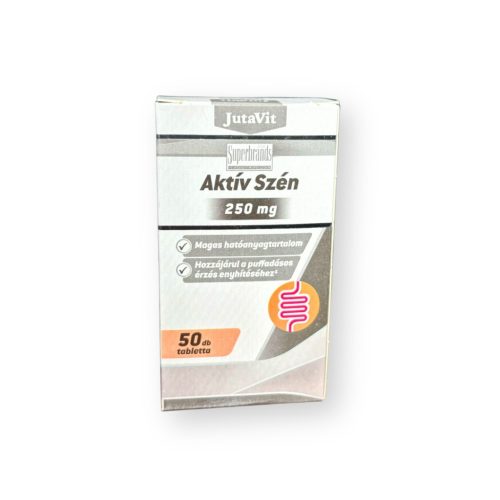 JutaVit Aktív szén 250 mg tabletta (50 db)