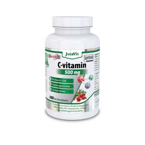 JutaVit C-Vitamin 500mg+D3+Cink+Csipkebogyó (100db)