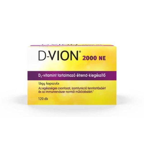 D-Vion D3-vitamin 2000 NE étrend-kiegészítő lágy kapszula (120 db)