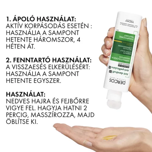 VICHY Dercos korpásodás elleni sampon száraz hajra (200 ml)