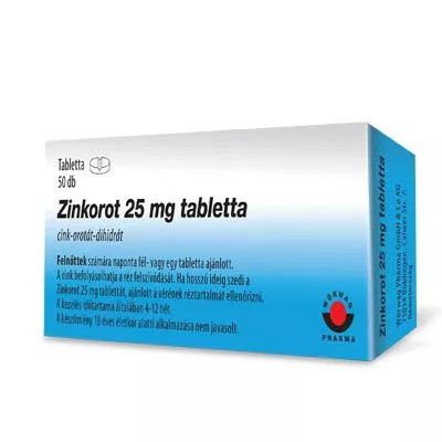 Zinkorot 25 mg tabletta (50 db)