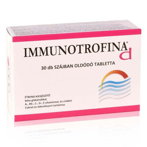 Immunotrofina D szájban oldódó tabletta (30 db) béta glükánnal