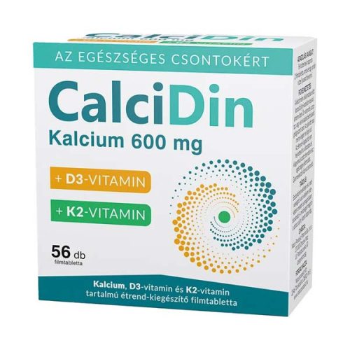 CalciDin Kalcium D3-vitamin és K2-vitamin tartalmú filmtabletta (56db)
