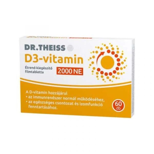 Dr. Theiss D3-vitamin étrend-kiegészítő filmtabletta 2000 NE (60 db)