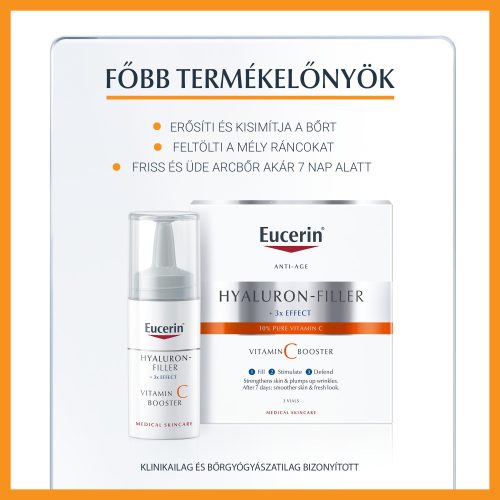 Eucerin Hyaluron-Filler C-vitaminos ránctalanító arcápoló (3x8 ml)