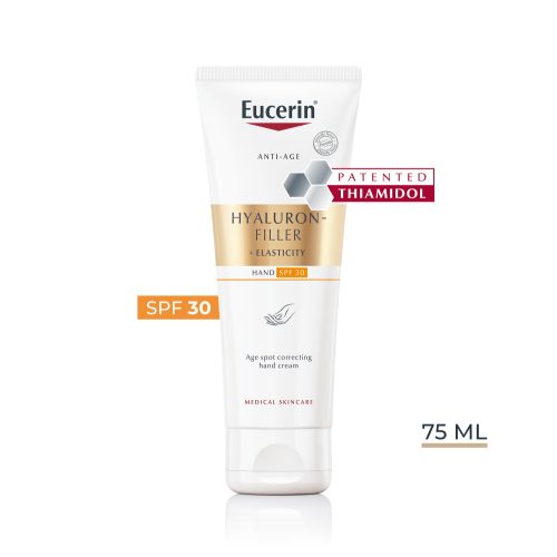 Eucerin Hyaluron-Filler + Elasticity pigmentfolt halványító és bőrfiatalító kézkrém SPF 30 (75ml)