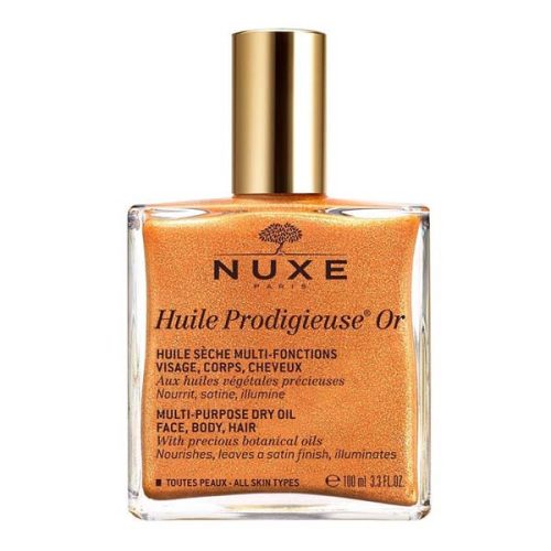 NUXE HUILE PRODIGIEUSE Többfunkciós arany csillámos szárazolaj arcra, testre, hajra (50 ml)