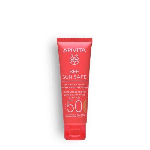 Apivita BEE SUN SAFE Színezett arckrém ráncok és pigmentfoltok ellen SPF50 50ml
