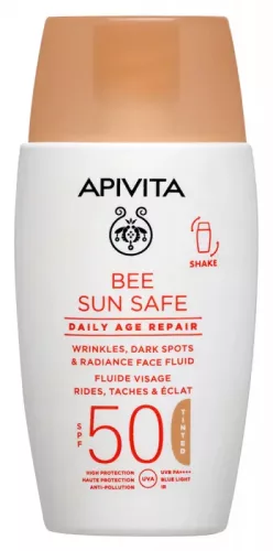 Apivita BEE SUN SAFE Színezett arckrém ráncok és pigmentfoltok ellen SPF50 50ml