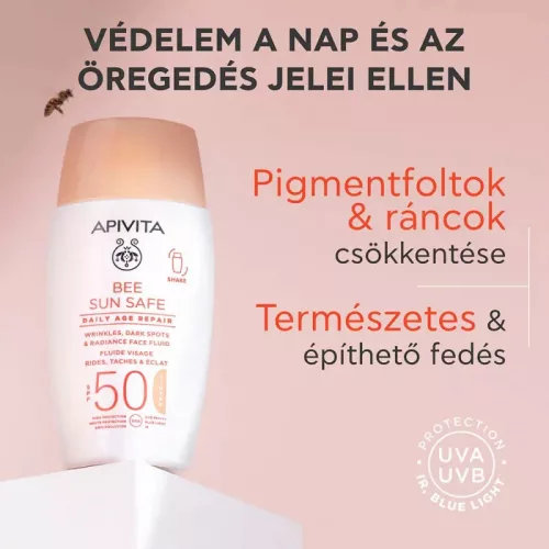 Apivita BEE SUN SAFE Színezett arckrém ráncok és pigmentfoltok ellen SPF50 50ml