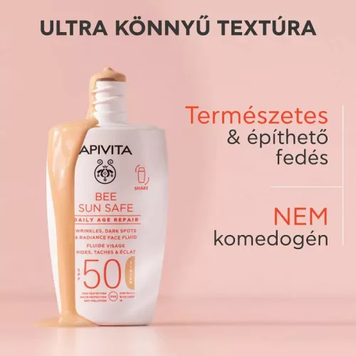 Apivita BEE SUN SAFE Színezett arckrém ráncok és pigmentfoltok ellen SPF50 50ml