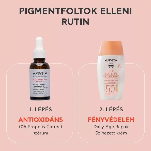 Apivita BEE SUN SAFE Színezett arckrém ráncok és pigmentfoltok ellen SPF50 50ml