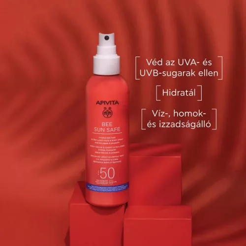 Apivita BEE SUN SAFE Spray arcra és testre SPF50 200ml