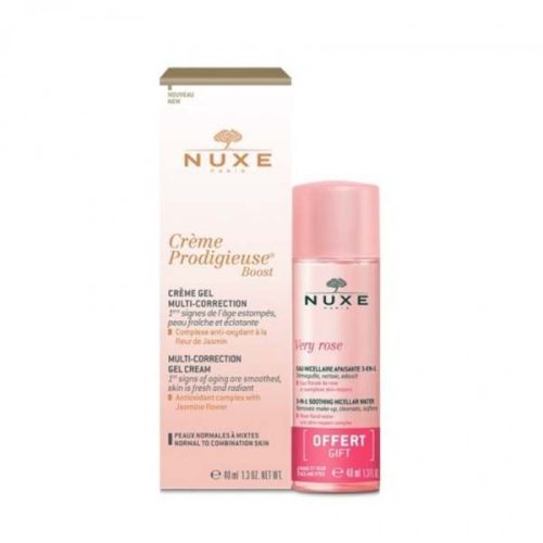 NUXE Creme Prodigieuse boost gél-krém + Very Rose Micellás víz normál bőrre
