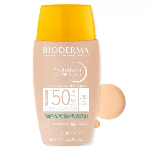 BIODERMA Photoderm NUDE Touch MINERAL SPF50+ very light (nagyon világos) (40ml)