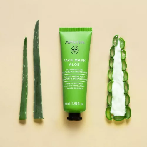 Apivita Express Beauty hidratáló, frissítő arcmaszk, aloe verával (2x8 ml)
