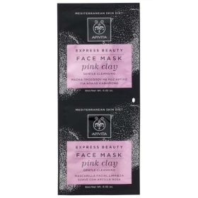   APIVITA Express tisztító arcmaszk Rózsaszín agyaggal (2x8 ml)