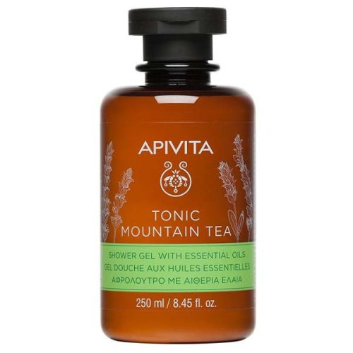APIVITA Tusfürdő pezsdítő hegyi teával és illóolajokkal (250 ml)