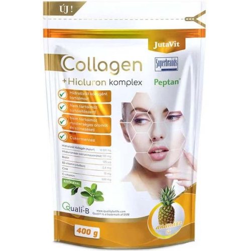 JutaVit Collagen + Hialuron Komplex ananász ízű italpor (400g)