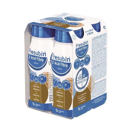 Fresubin 2kcal Fibre Drink cappuccino ízű speciális gyógyászati élelmiszer (4x200ml)