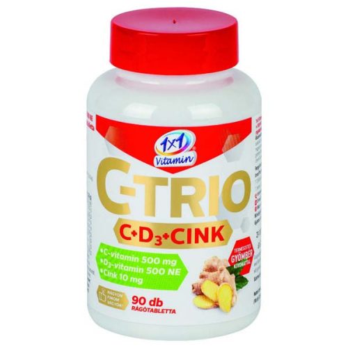 Vitaplus 1x1 C-Trio D3-vitamin+cink rágótabletta gyömbér kivonattal (90db)