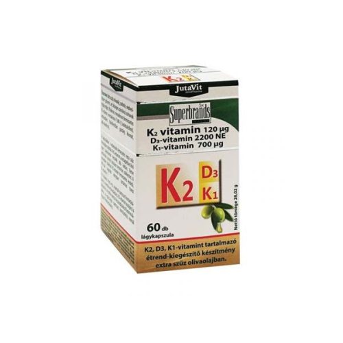 JutaVit K2+D3+K1-vitamin lágykapszula (60db)
