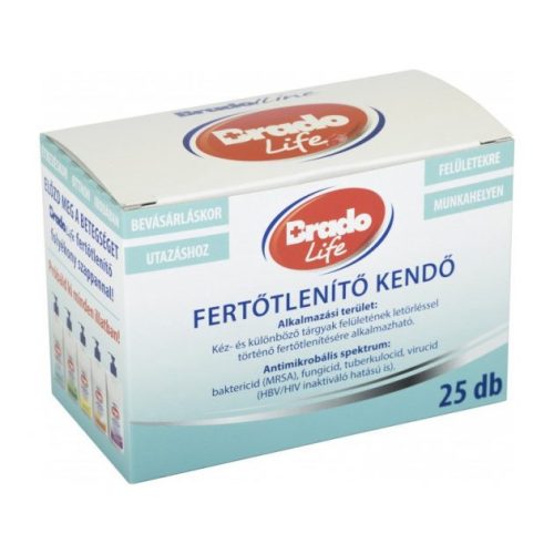 BradoLife fertőtlenítő kendő (25db)