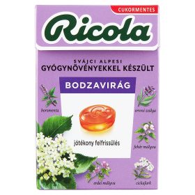 Ricola Bodzavirág ízű gyógynövény cukorka (40g)