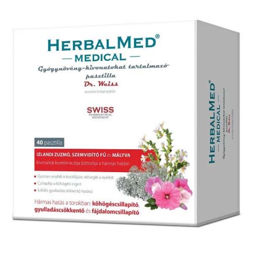 HerbalMed Medical Gyógynövény Pasztilla (40db)