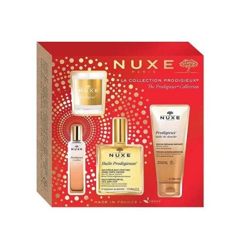 Nuxe Huile Prodigieuse Szett ( HP 100ml + Tusfürdő 100ml + Parfüm 15ml + Gyertya 70g)