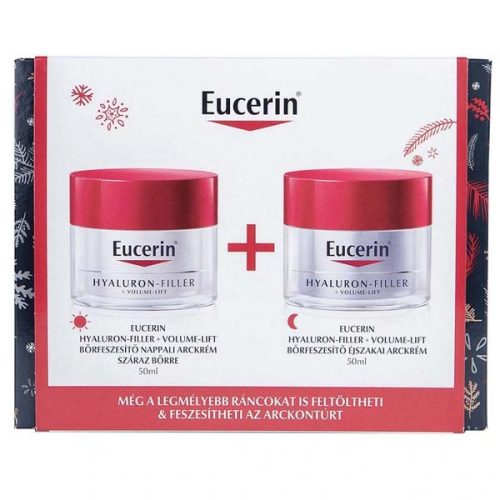 Eucerin Hyaluron-Filler + Volume-Lift karácsonyi ajándékcsomag száraz bőrre (2x50 ml)