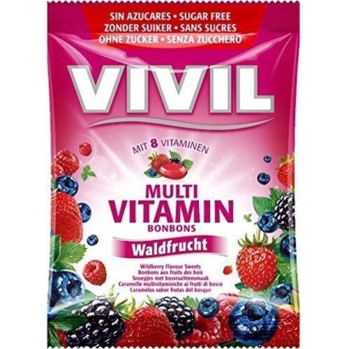 Vivil Cukormentes multivitaminos frissítő erdeigyümölcsös cukorka (60 g)