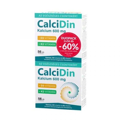 CalciDin Kalcium + D3 + K2 filmtabletta DUOPACK (2x56db)