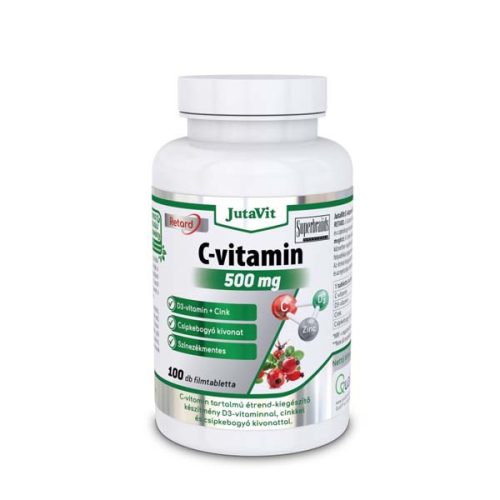 Jutavit C-vitamin 500mg + D3 + Cink tabletta csipkebogyóval (100db)