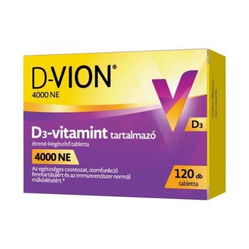 D-Vion 4000 NE D3-vitamint tartalmazó étrend-kiegészítő lágy kapszula (120 db)