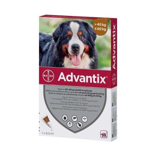 Advantix Spot on 40-60 kg közötti kutyáknak A.U.V. (1x6ml)