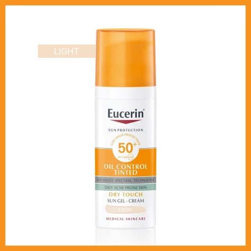 Eucerin Sun Oil Control színezett napozó krém-gél arcra light spF50+ (50 ml)