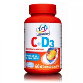   1x1 Vitamin C-vitamin 500mg + D3-vitamin 1000NE csipkebogyó kivonattal rágótabletta (60 db)