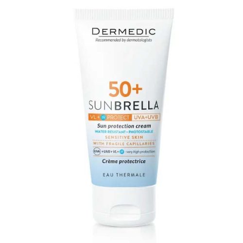 Dermedic Sunbrella Fényvédő arckrém SPF 50+ rozáceás, kipirosodásra hajlamos bőrre (50ml)